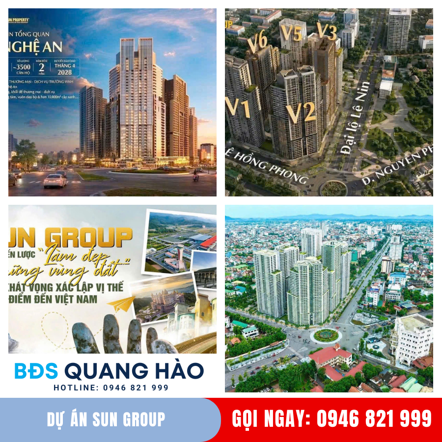 Tổ hợp nhà ở, thương mại, dịch vụ của Sun group ở Vinh Nghệ An có gì đặc biệt? bds quang hao sun group tp vinh nghe an